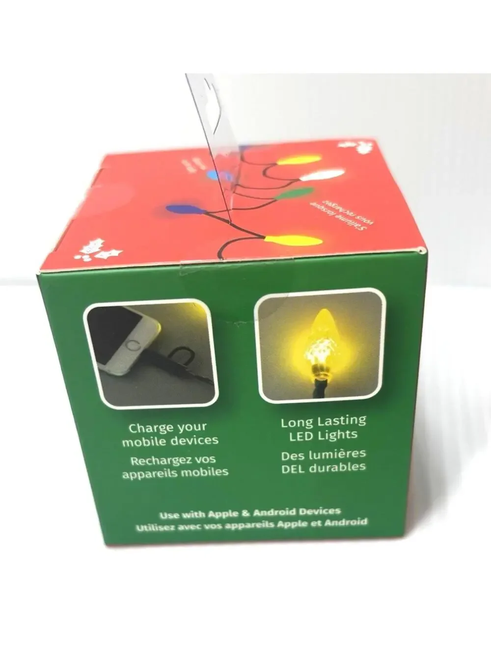 Dual-Tip Charge Sync Cable Christmas Lights Glow 3 Sets USB Phone Charger NEW